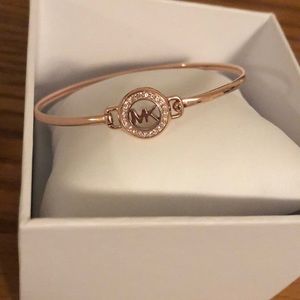 MK rose gold bangle bracelet